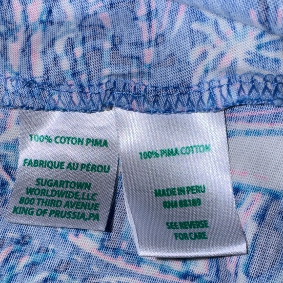 Lilly Pulitzer Blue Pink Sailboat Print Short Sleeve Flare Dress Size Large - Picture 4 of 9